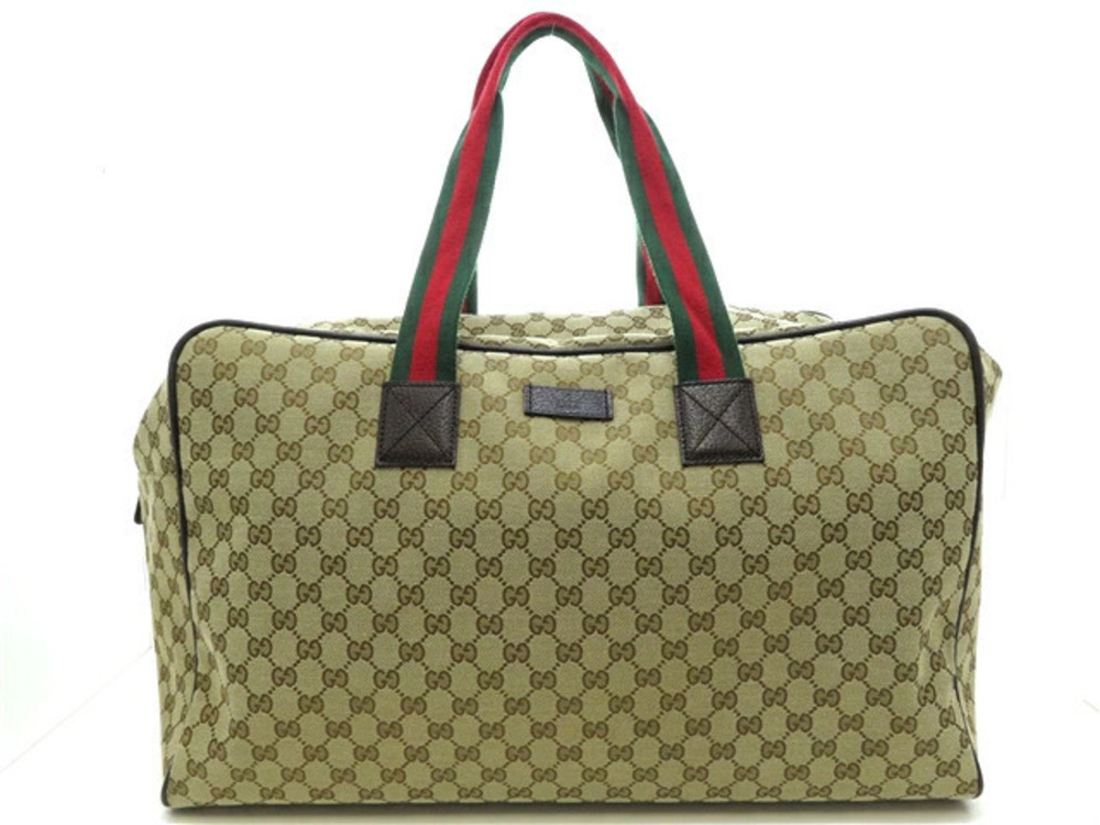 Gucci Boston Bag GG Canvas Beige Cream Handbag